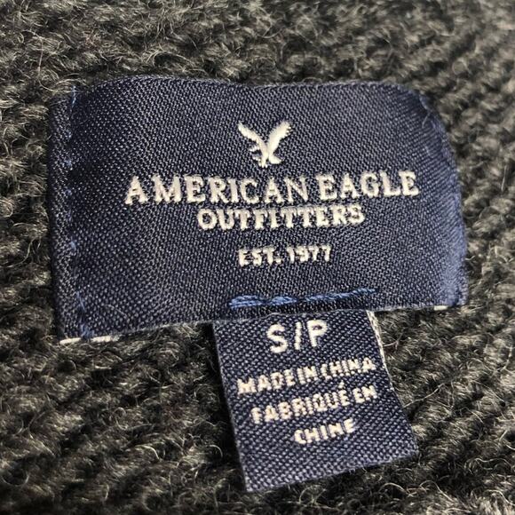 Y2k American Eagle Gray & Pink Chevron Wool Sweater Small - Picture 4 of 6